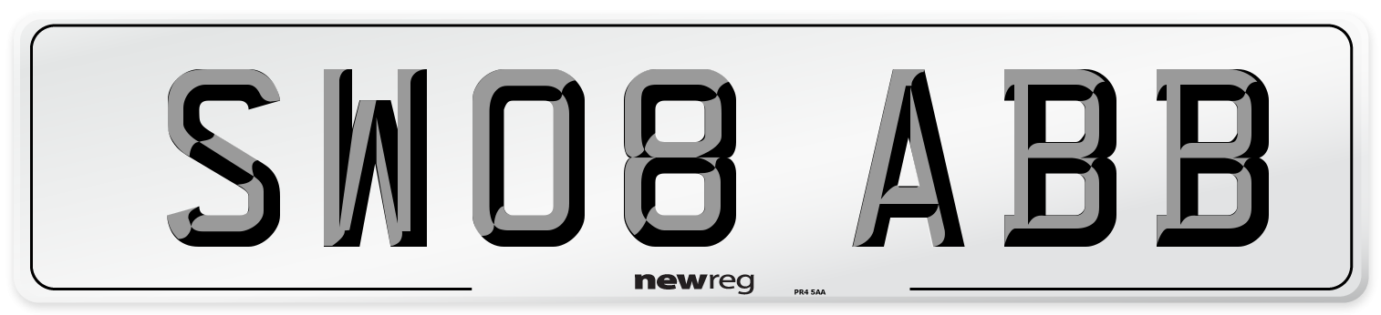 SW08 ABB Number Plate from New Reg